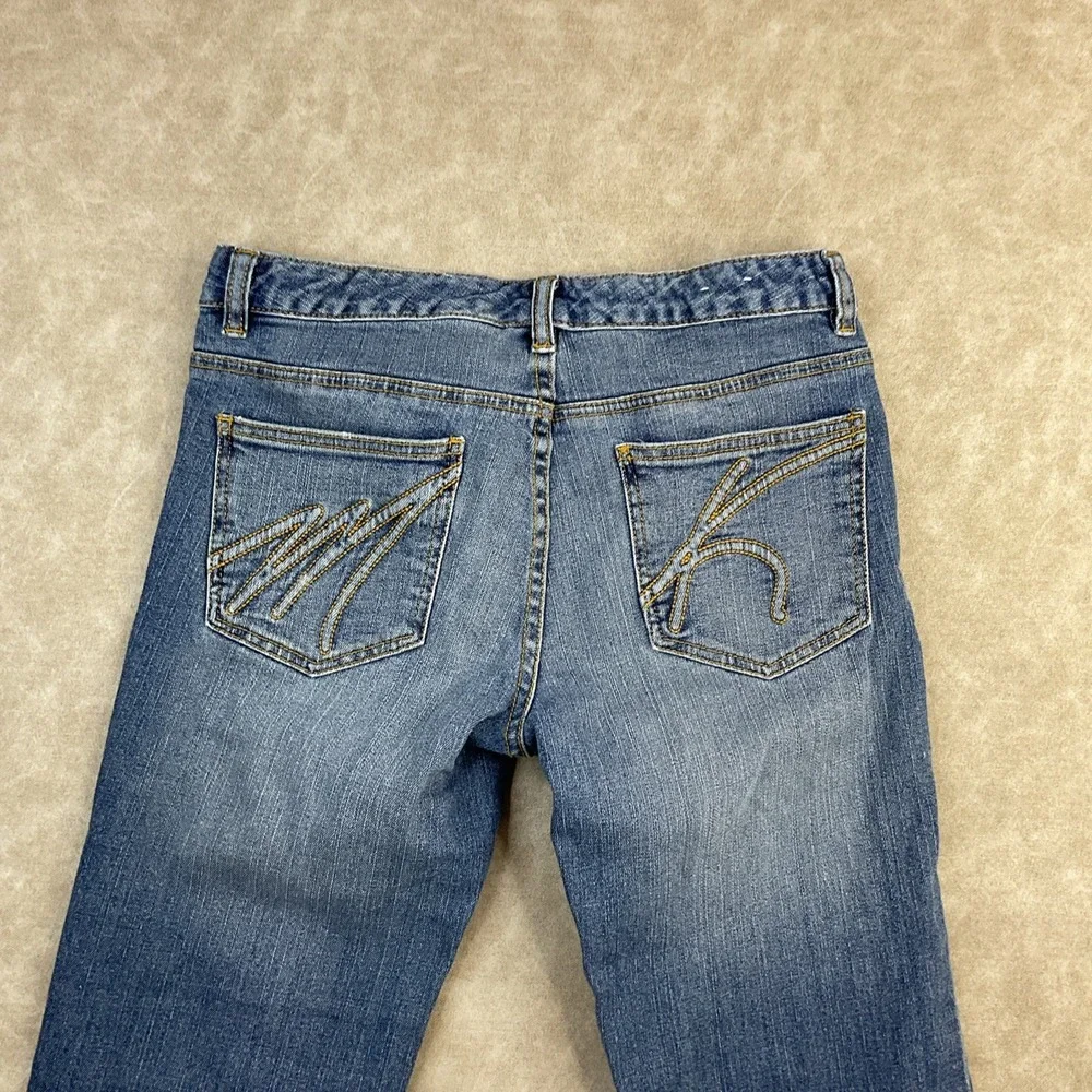 Vintage Michael Kors Flare Jeans Medium Wash Stretch‎ Denim Women Sz 6 MK Logo